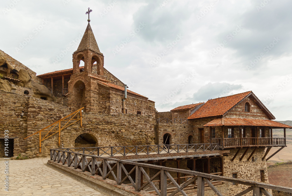 Monastery David Goreji large cave complex in Kakheti Georgia on the border with Azerbaijan