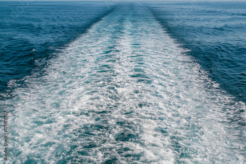 Wake in the Tyrrhenian Sea made by cruise ship