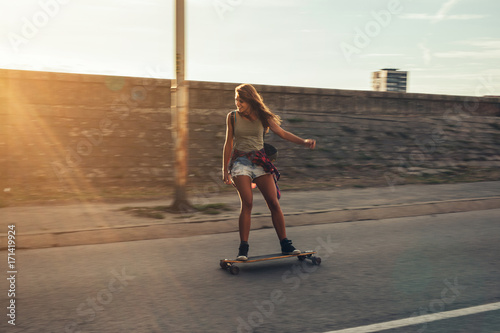 Driving long board photo