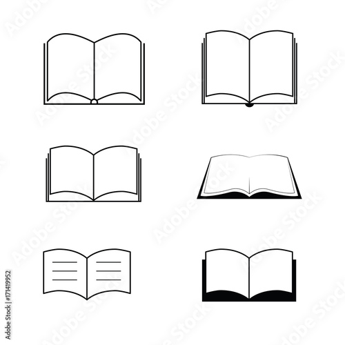 book set line illustration