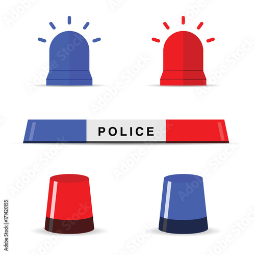 police light icon set illustration