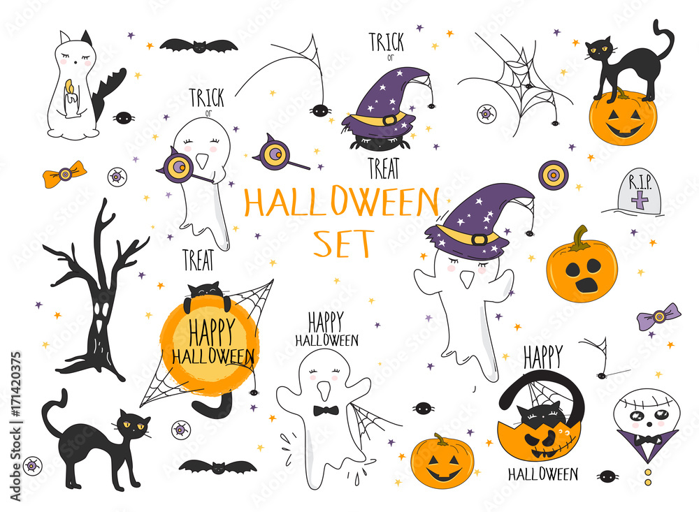 Halloween Illustrations set Halloween Illustrations set