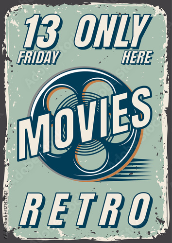 Vector posters of films in retro style.
