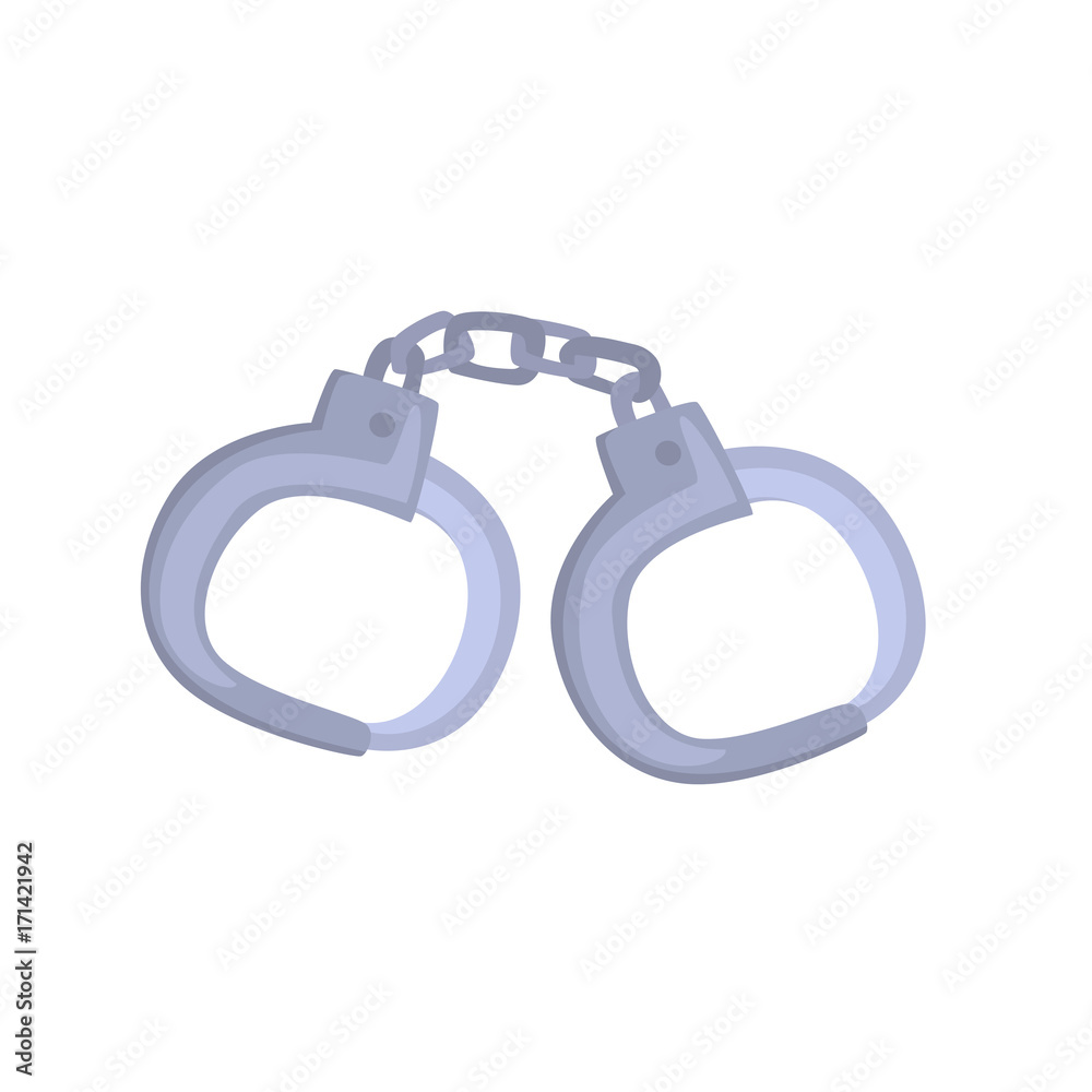 Pair of metallic handcuffs cartoon vector Illustration Pair of metallic handcuffs cartoon vector Illustration