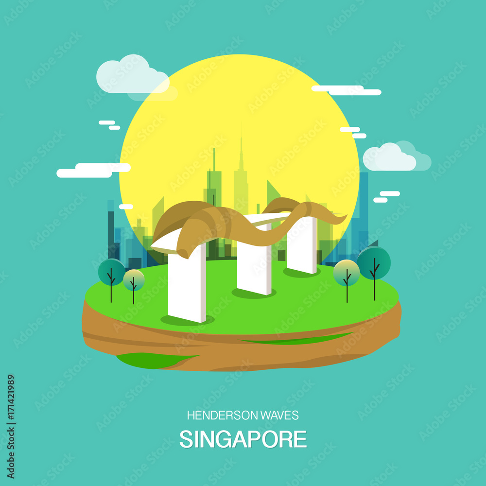Obraz premium Handerson waves landmark in Singapore illustration design.vector