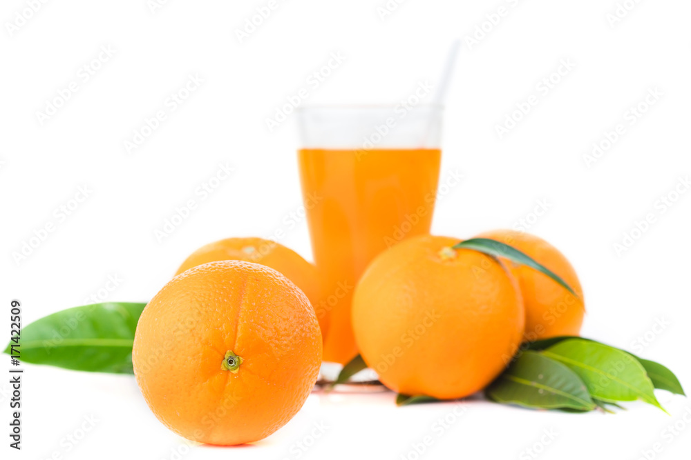 fresh orange isolated on white background