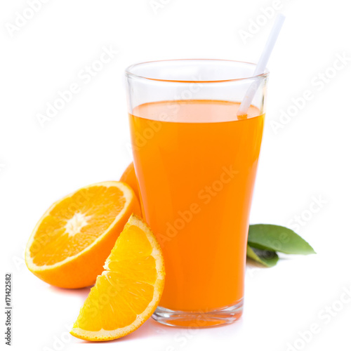 fresh orange isolated on white background