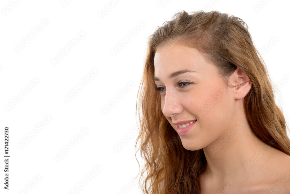 Portrait of a young woman with a beautiful smile Portrait of a young woman with a beautiful smile