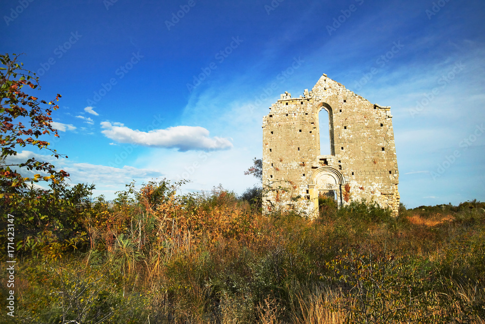 old castle ruins in Montenegro