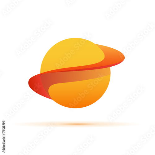 Vector shape of a sphere. Abstract Saturn