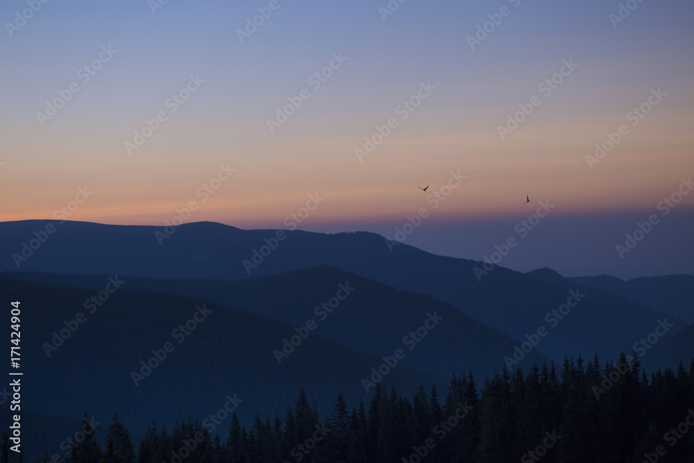 Obraz premium sunset in the mountains