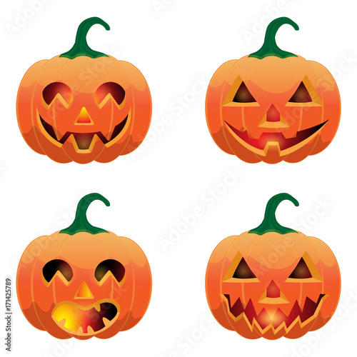 Set of pumpkins for Halloween