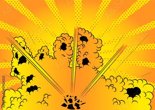 Vector illustrated cartoon, comic book style background.