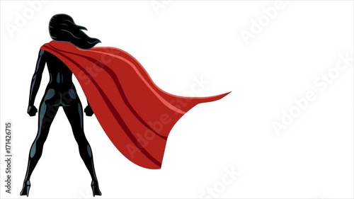 Super Heroine Back Isolated / Animation of super heroine with alpha channel. 
