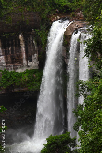 Huai Luang waterfall High angle. National Park phu jong na yoi Ubon Ratchathani  Thailand.