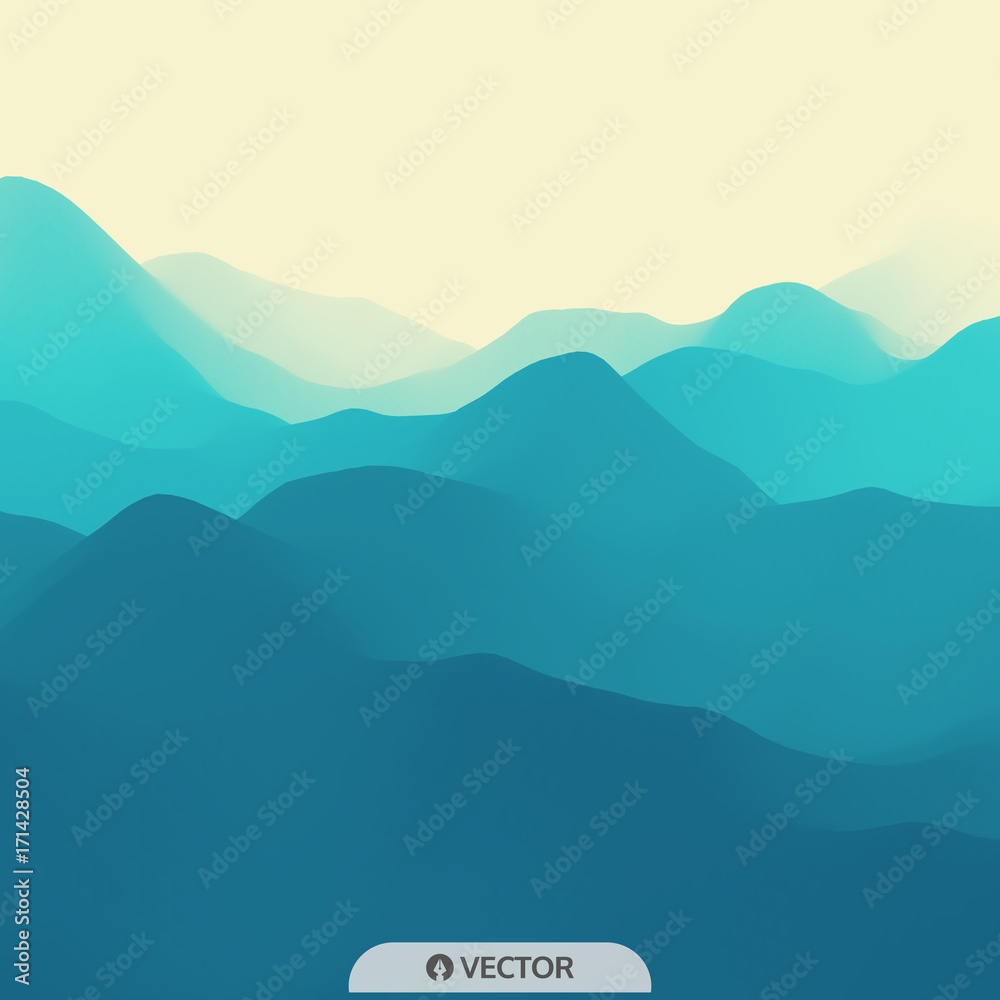 Water Wave. Water Surface. Nature background. Modern pattern. Vector Illustration For Your Design. Flowing Background With Halftone.