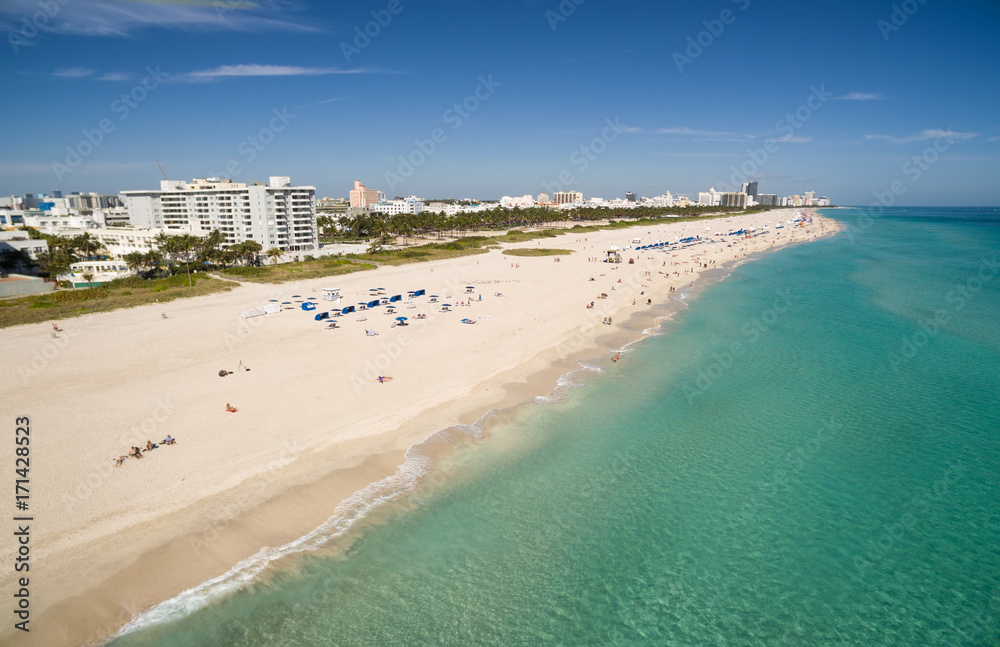 Aerial view of South Miami Beach, Florida, USA