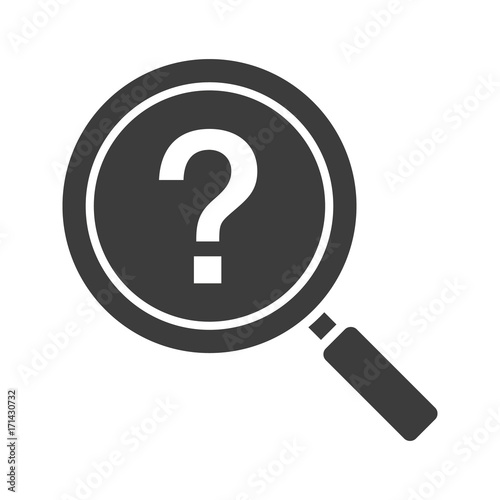 Problem solution search glyph icon