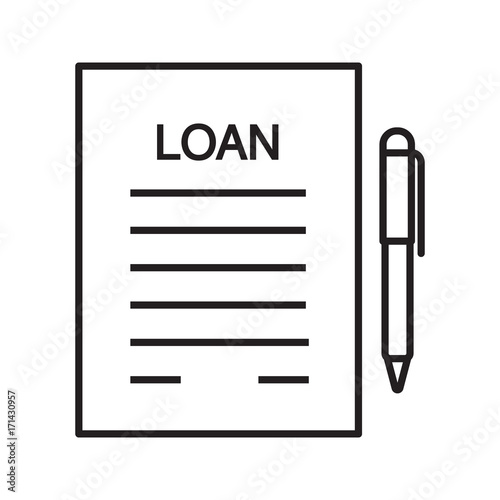 Loan agreement, contract linear icon