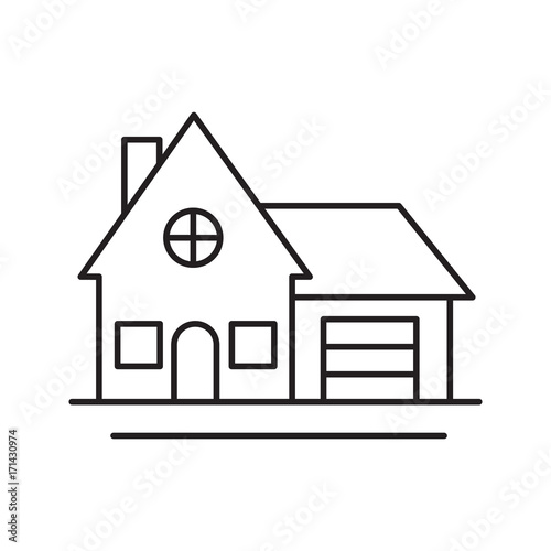 Cottage, family house, residence linear icon