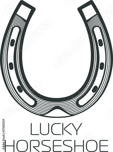 Vector illustration of horseshoe for good luck.