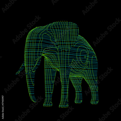 Abstract striped elephant. ...