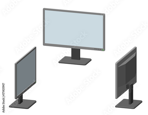 Computer monitor. Isolated ...