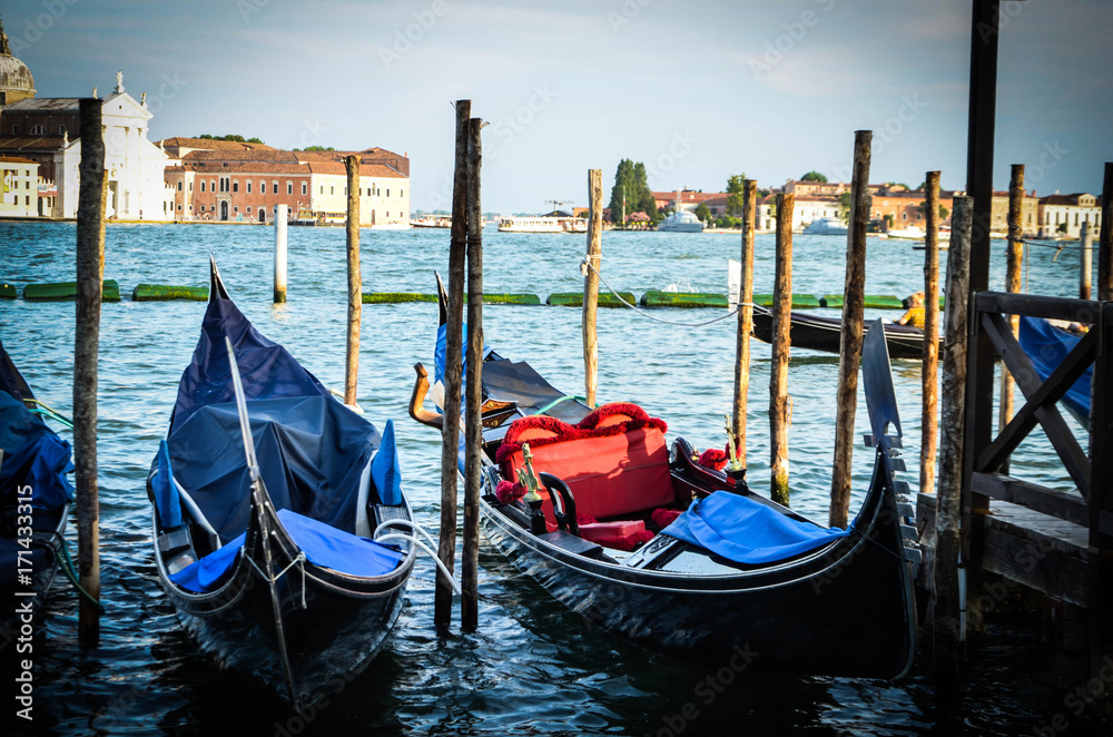beautiful gondola in the venetian water