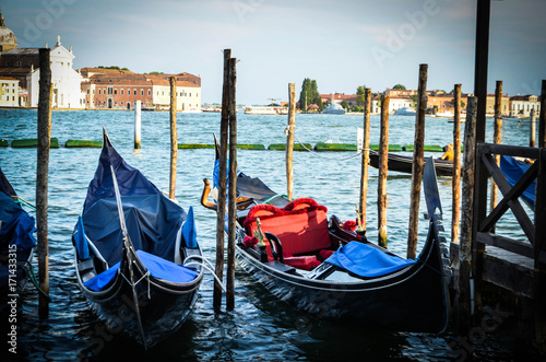 beautiful gondola in the venetian water © Anna_Anny