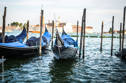 beautiful gondola in the venetian water