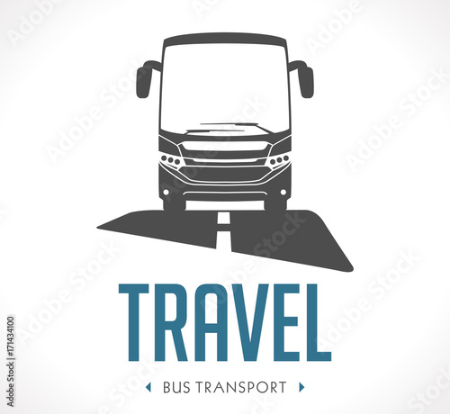 Bus transport logo - vector illustration 