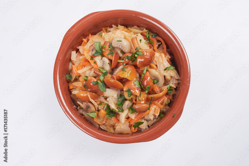 cabbage with mushrooms cabbage with mushrooms
