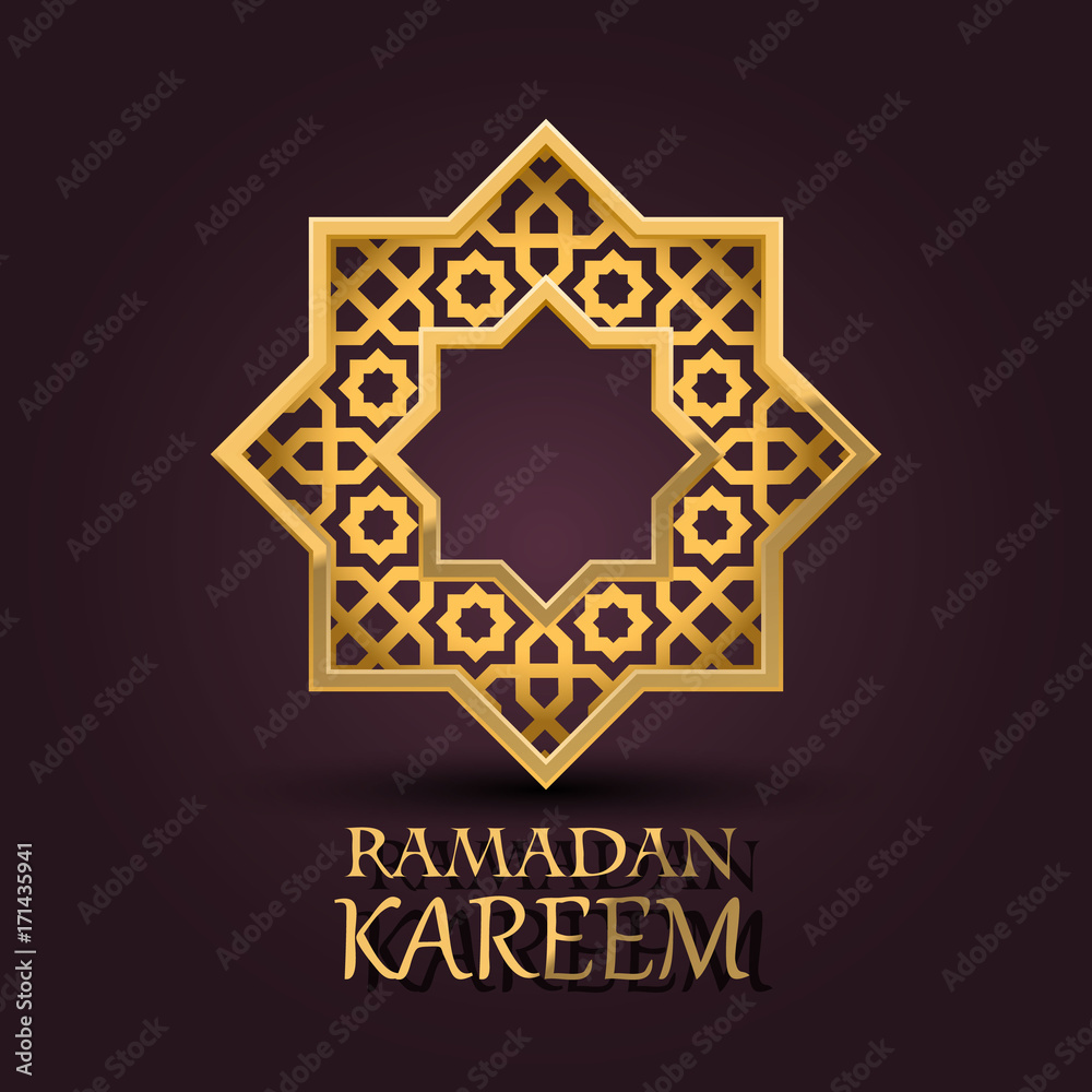 Eight-pointed star. Ramadan Kareem cover,  mubarak background, template design element , Vector illustration