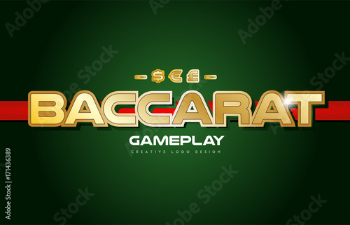 baccarat word text logo banner postcard design typography photo