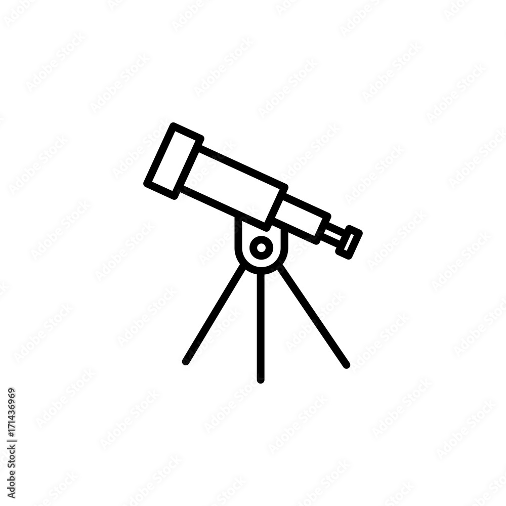 telescope astronomy icon line black telescope astronomy icon line black