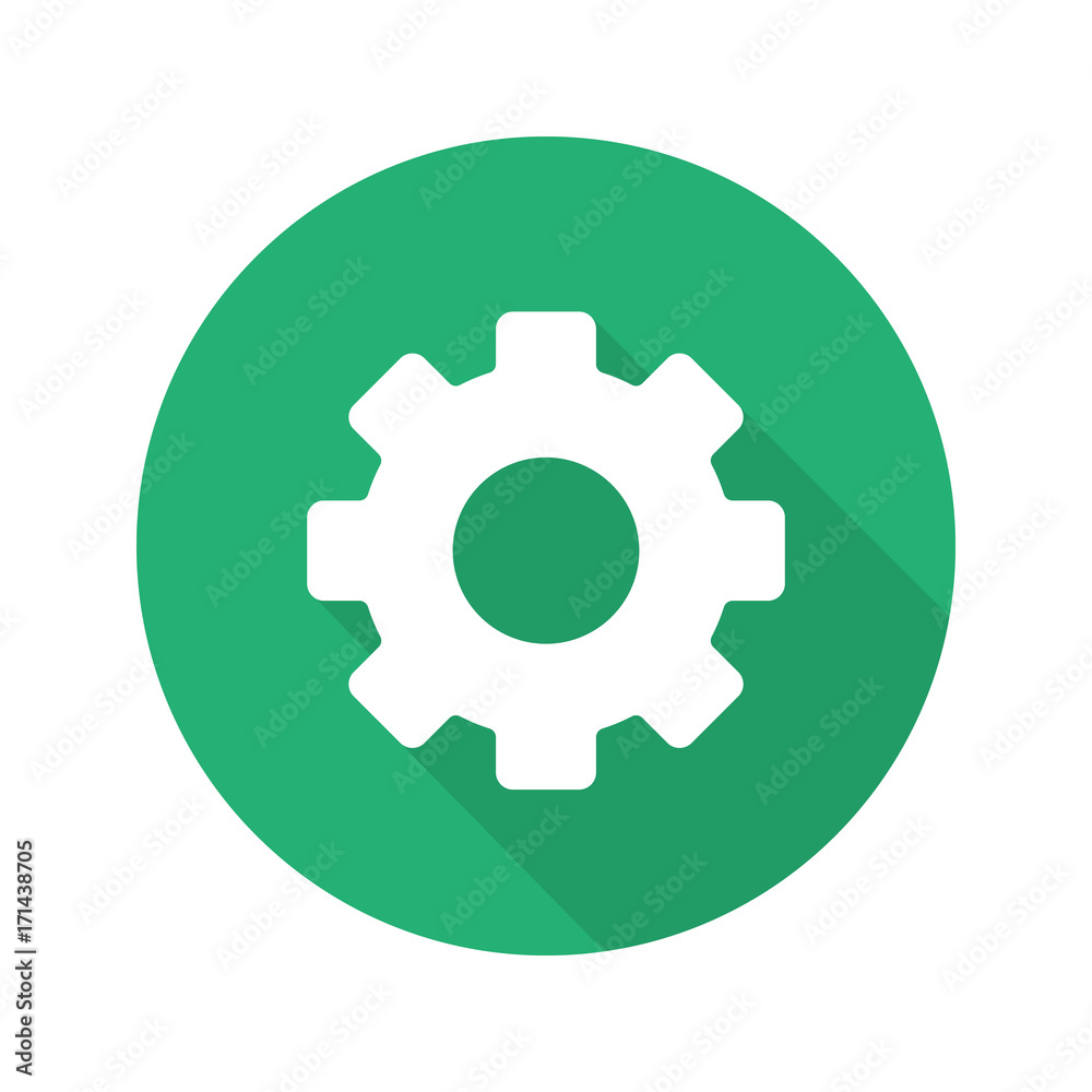 Cogwheel flat design long shadow glyph icon Cogwheel flat design long shadow glyph icon