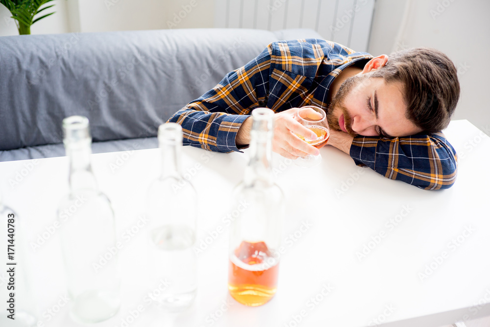 Alcohol addicted man Alcohol addicted man