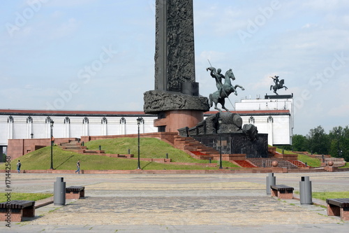 Monument to St. George the Victorious on Poklonnaya Hill in Moscow.