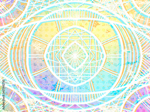 Background abstract boho hippie holographic yellow