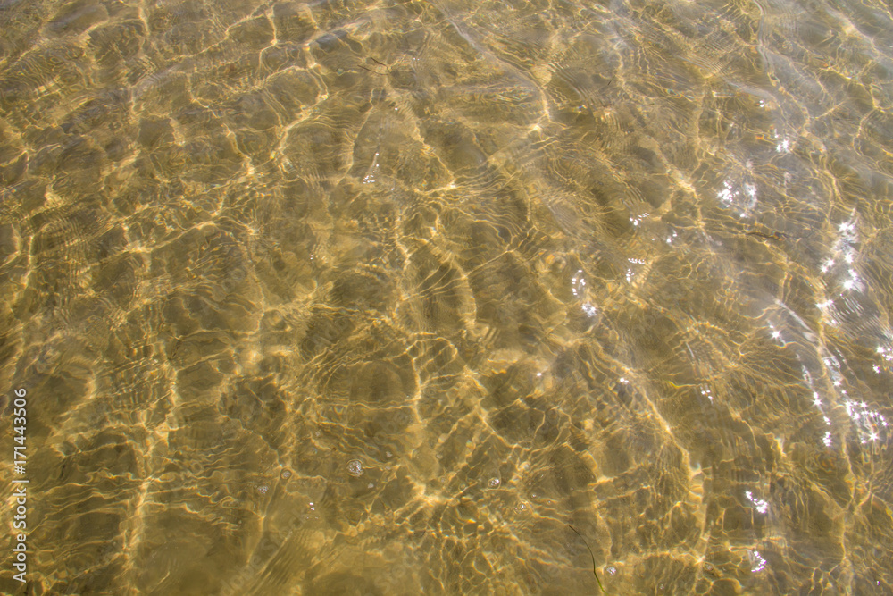 Texture of ripple sea water with sand bottom for background Texture of ripple sea water with sand bottom for background