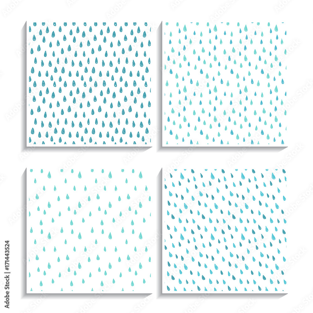 Rain patterns set simple autumn weather doodles Rain patterns set simple autumn weather doodles