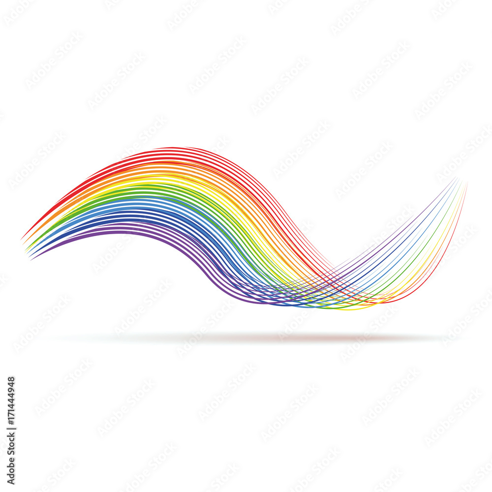 Fototapeta premium geschwungene welle in regenbogenfarben