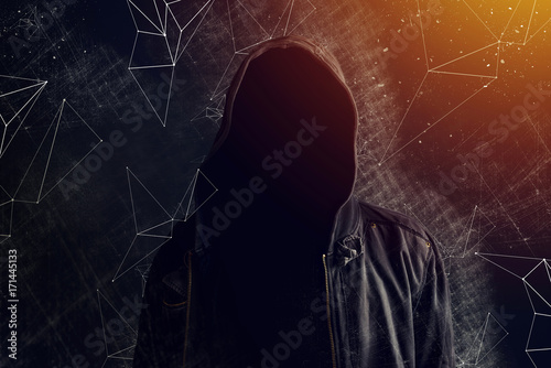 Fotografia Hooligan without face with hooded shirt