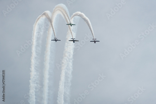 Navy airplanes in a sky on Chicago Air Show in 2017