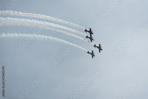 Navy airplanes in a sky on Chicago Air Show in 2017 photo