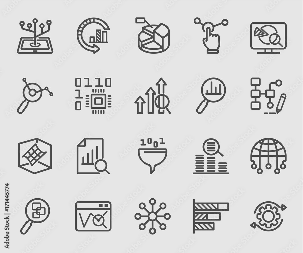 Data analysis line icon Data analysis line icon