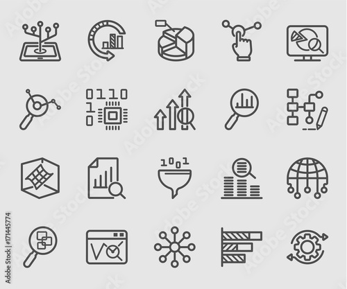 Data analysis line icon 
