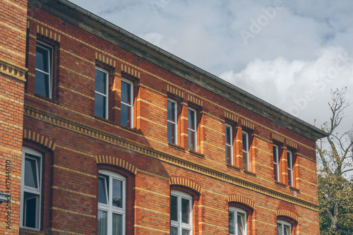 brick office building in detailed view