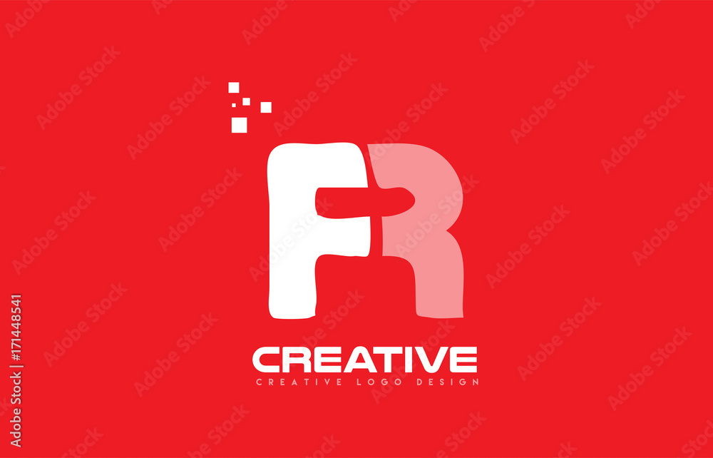 Alphabet letter R red technology white logo company design icon