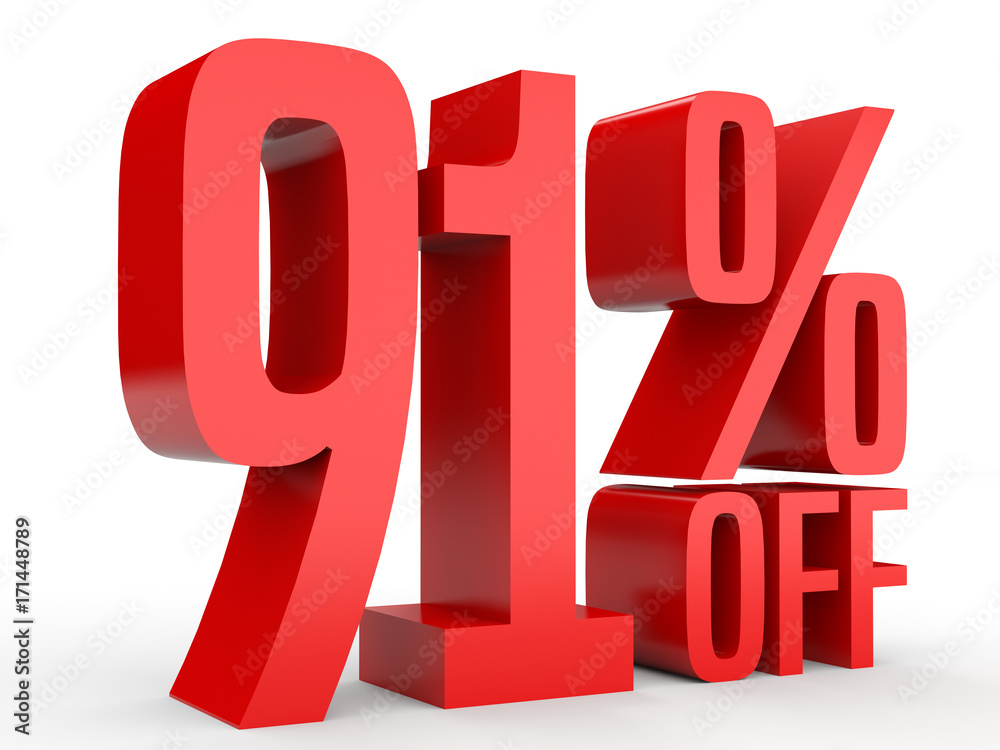 Ninety one percent off. Discount 91 %. Ninety one percent off. Discount 91 %.